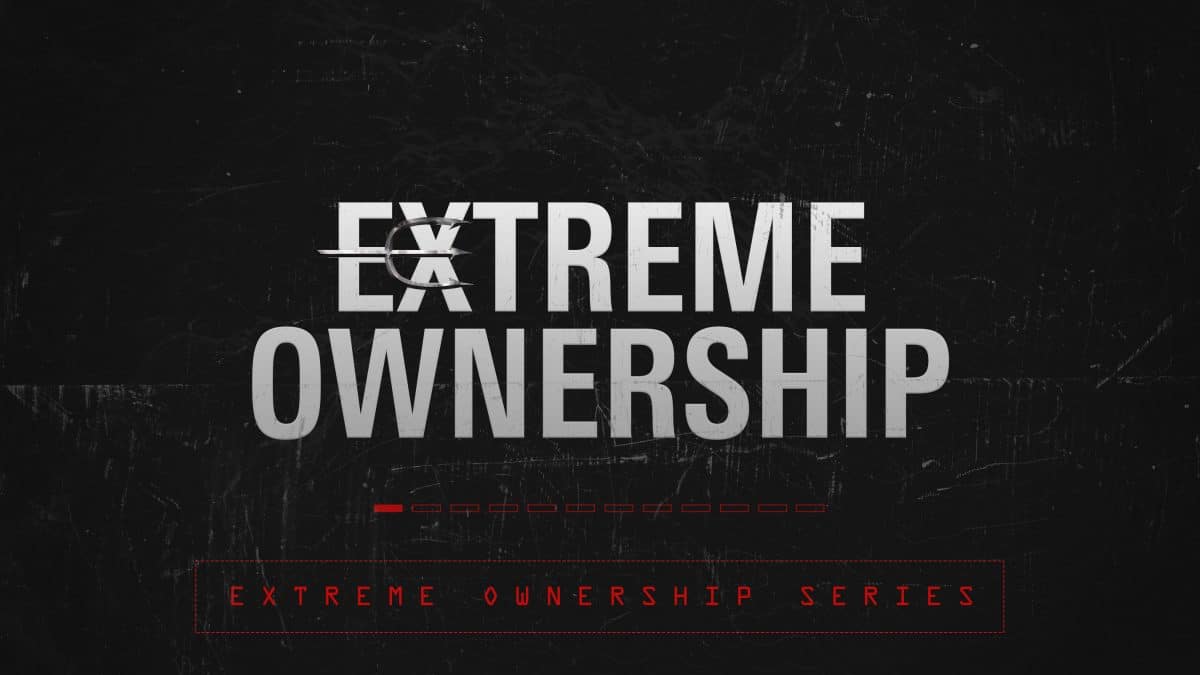 White text on a black background in all caps that says "Extreme Ownership"