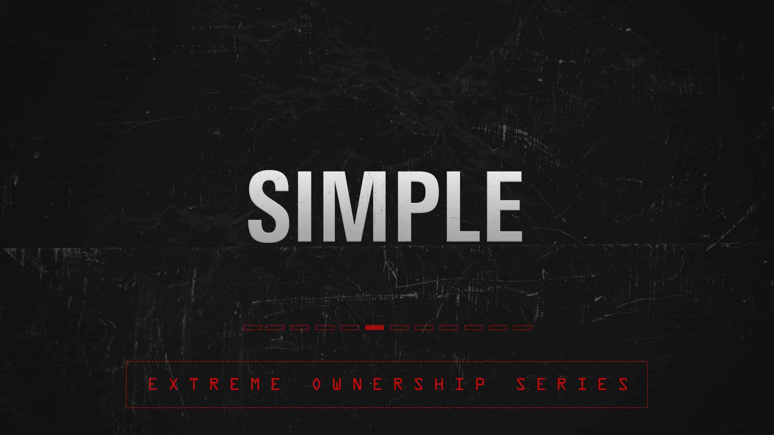 White text in all caps over a black background that says "Simple"
